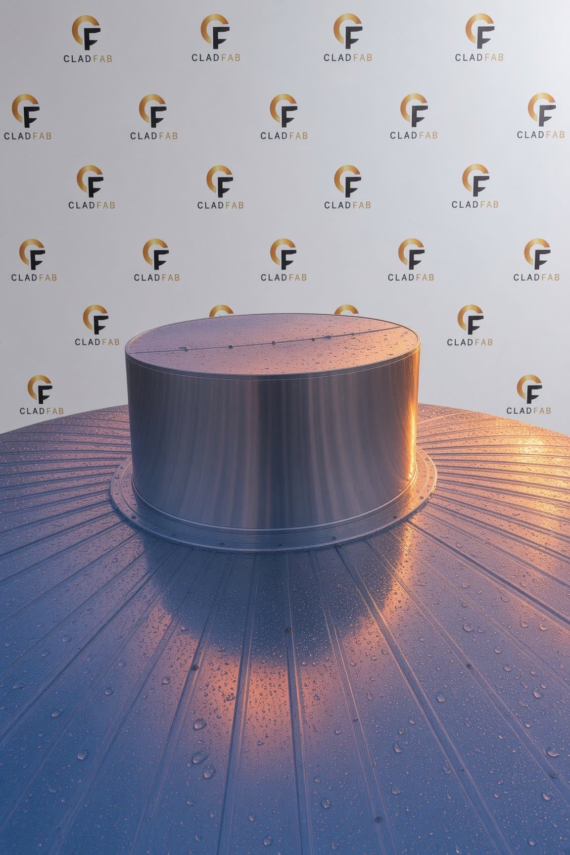 A finished aluminium tank end fabricated by CladFab